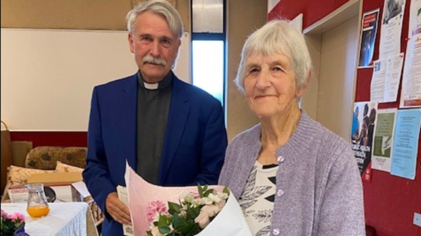 Revd Mark Beale and Selwyn Centre coordinator Dorothy Young at the Clendon Selwyn Centre 20th anniversary event.
